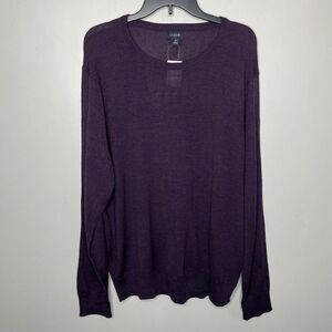 J.CREW Sweater Men XL Machine-Washable Merino Wool Blend NEW Purple AP638
